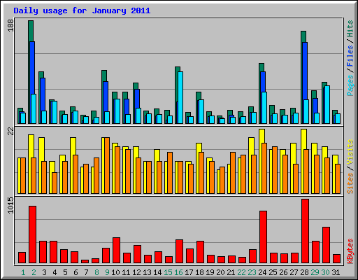 Daily usage for January 2011