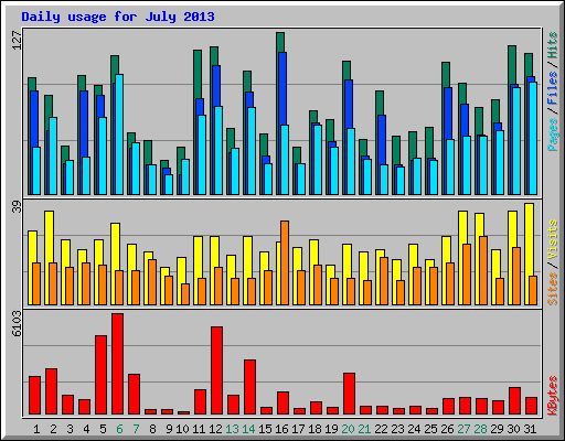 Daily usage for July 2013