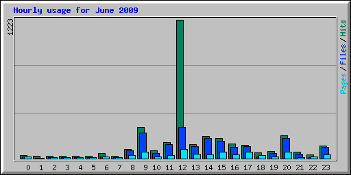 Hourly usage for June 2009