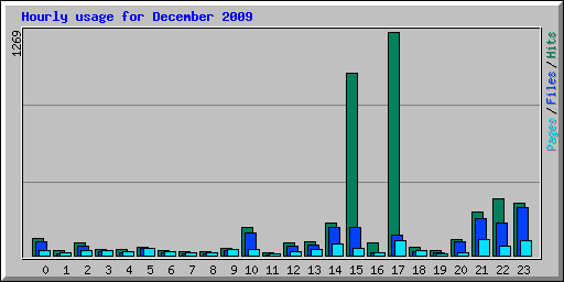 Hourly usage for December 2009