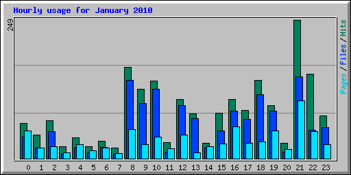 Hourly usage for January 2010