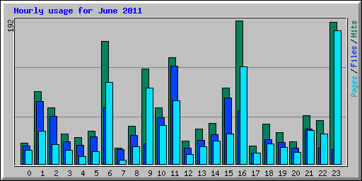 Hourly usage for June 2011