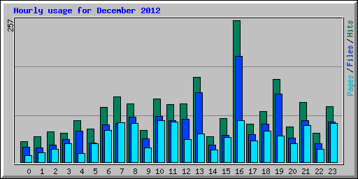 Hourly usage for December 2012