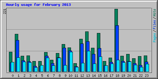 Hourly usage for February 2013