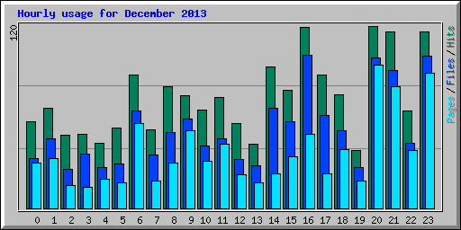Hourly usage for December 2013