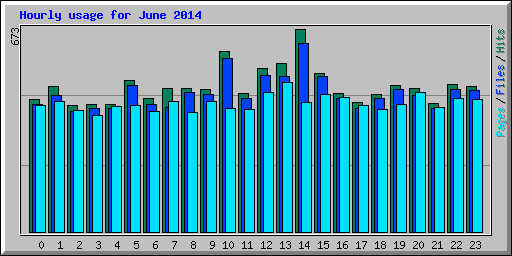 Hourly usage for June 2014